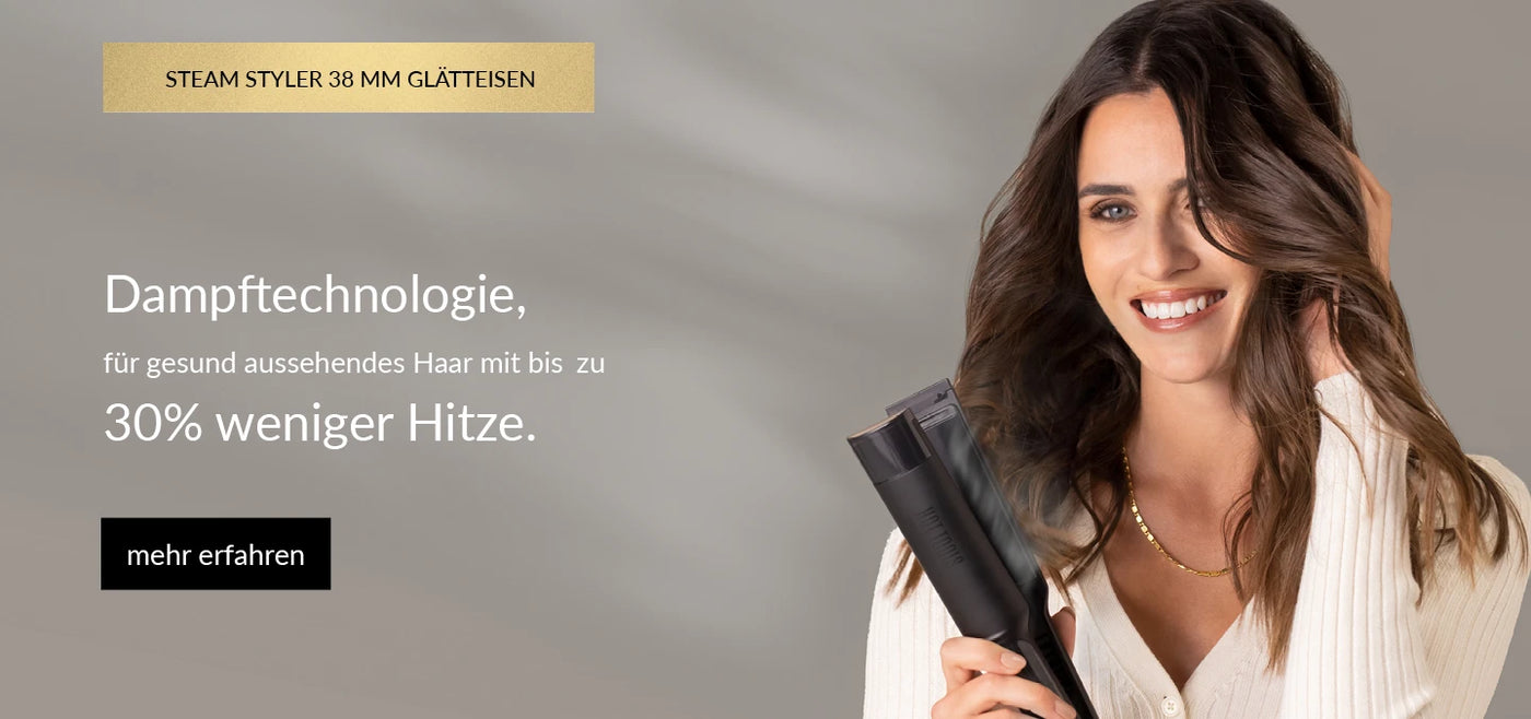 Steam Styler Glätteisen Dampftechnologie für gesund aussehendes Haar mit bis zu 30 Prozent weniger Hitze